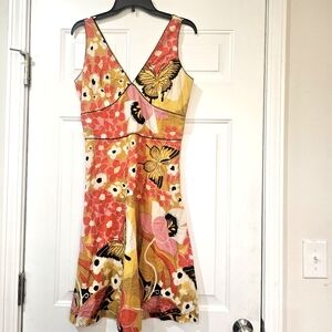 Lula Kate Floral V-Neck Dress - Multicolor Size 6